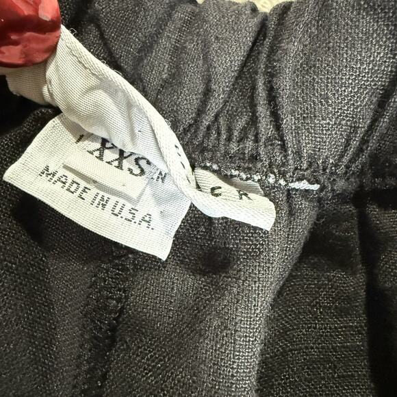 Bryn Walker 100% Linen Black Pants Women's Size XXS Wide Leg Crop Pockets - Picture 5 of 10